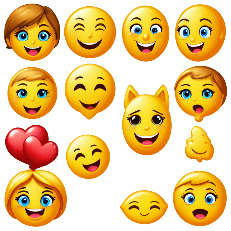 emojis png stickers de whatsapp A variety of cartoon faces on a yellow background