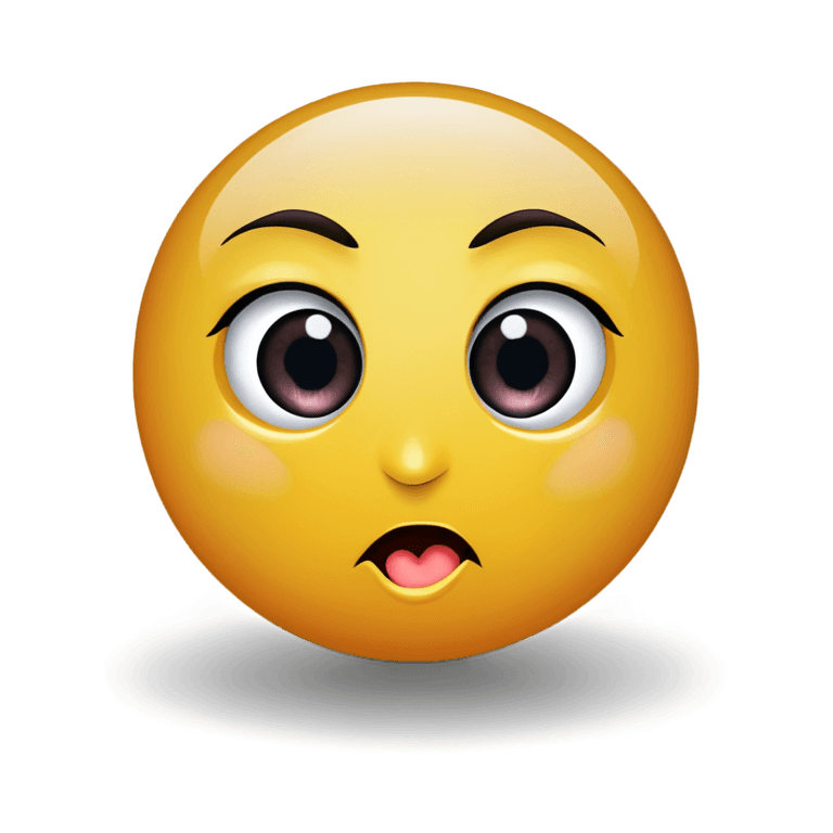 eyes looking up emoji png A sad face with pink lips and open mouth