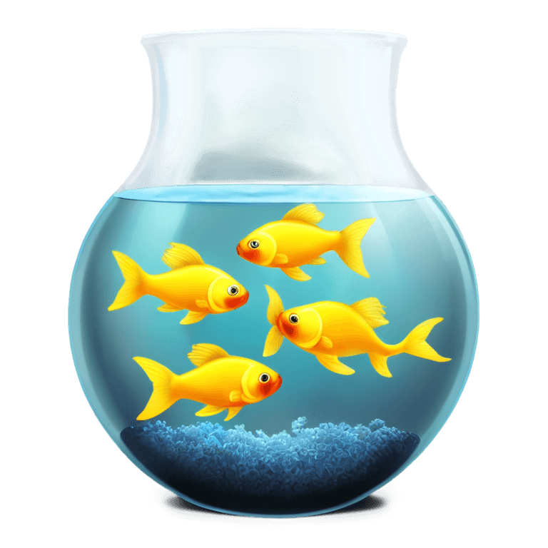 fish tank emoji png Four yellow fish swim in a blue aquarium