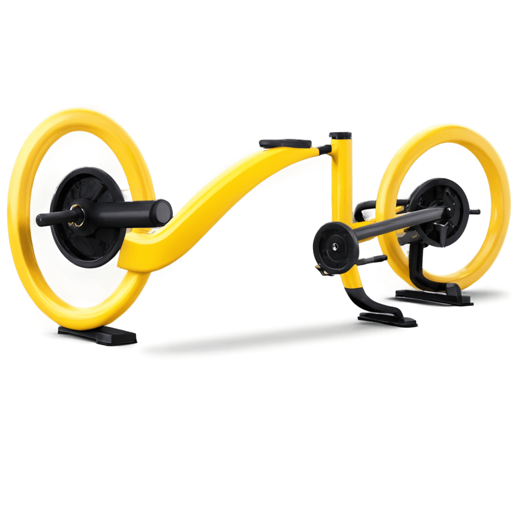 fitness cycle emojis transparent png A yellow bike has a unique design with two wheels