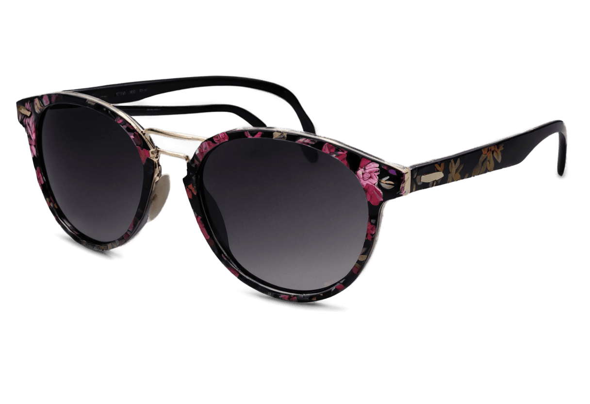 gafas de sol, motivos del poder de las flores, estilo de Christian Dior, sueño floral, con gafas de sol