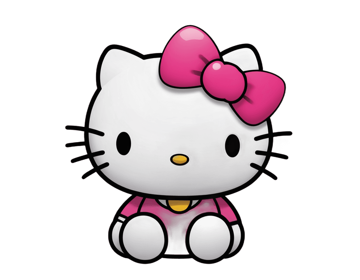 hello kitty,sanrio,anthropomorphic female cat,cute cartoon character,a cute cat,kawaii cat