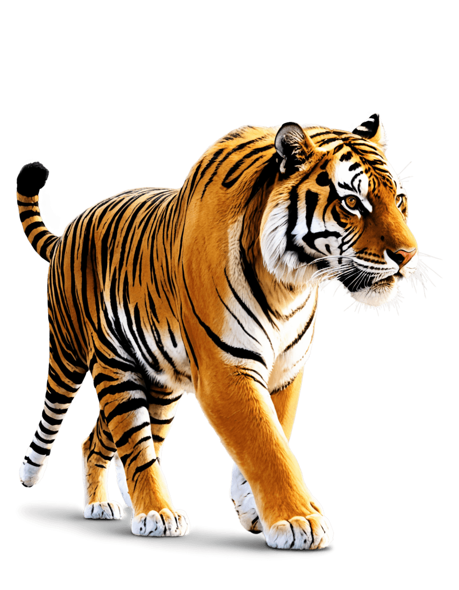 tigre, tigre gigante png logo, animal muy detallado, pintura de animales, renderizado con aerógrafo