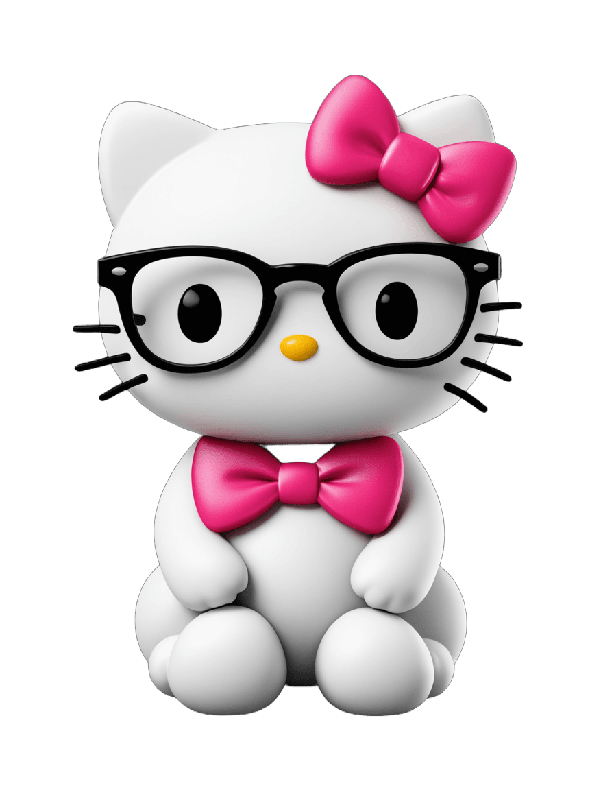 Hello Kitty，眼镜 Hello Kitty png，可爱！C4D，卡哇伊猫，全机器人！！猫，可爱的猫