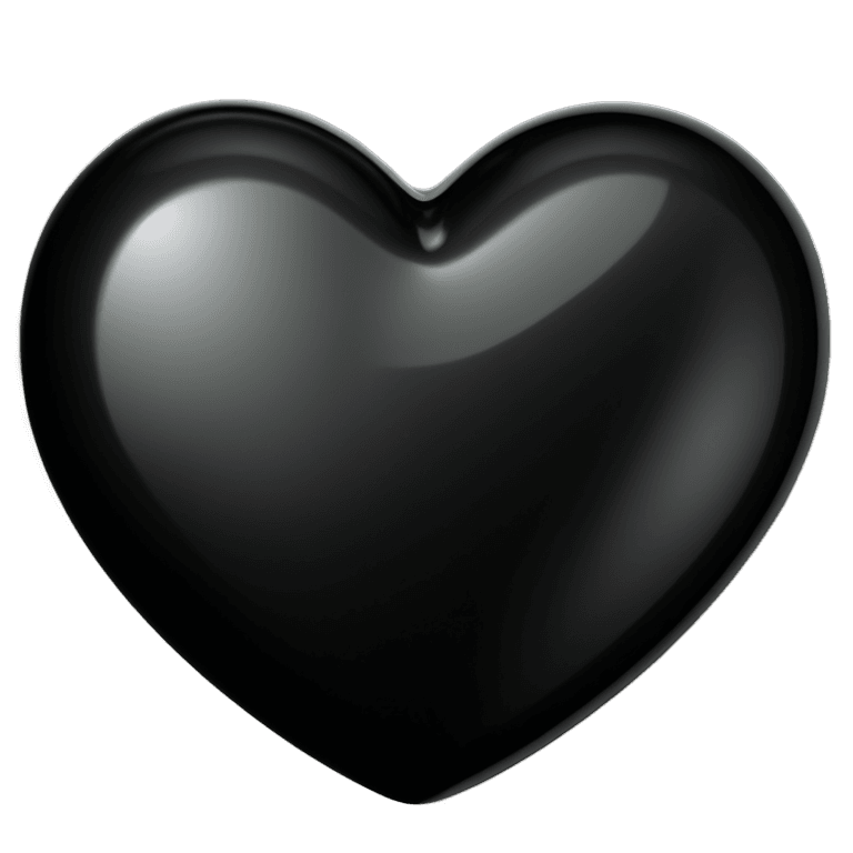 glossy black heart png A black heart on a black background