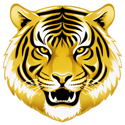 tigre, logotipo de tigre dorado png, activo de icono de juego, icono de gráficos vectoriales, cabeza de tigre, tigres