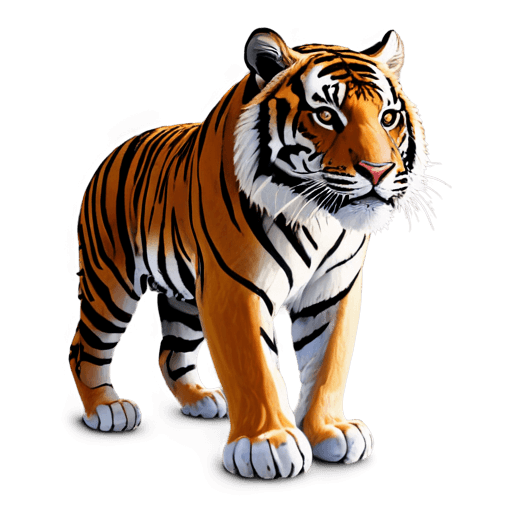 tiger,gucci tiger png,highly detailed animal,diffuse subsurface scattering,digital airbrush painting,tiger_beast