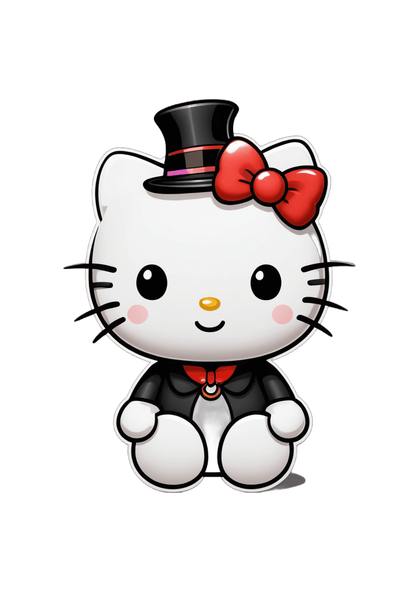 hello kitty,halloween hello kitty png,black top hat,top hat,high hat,kitty