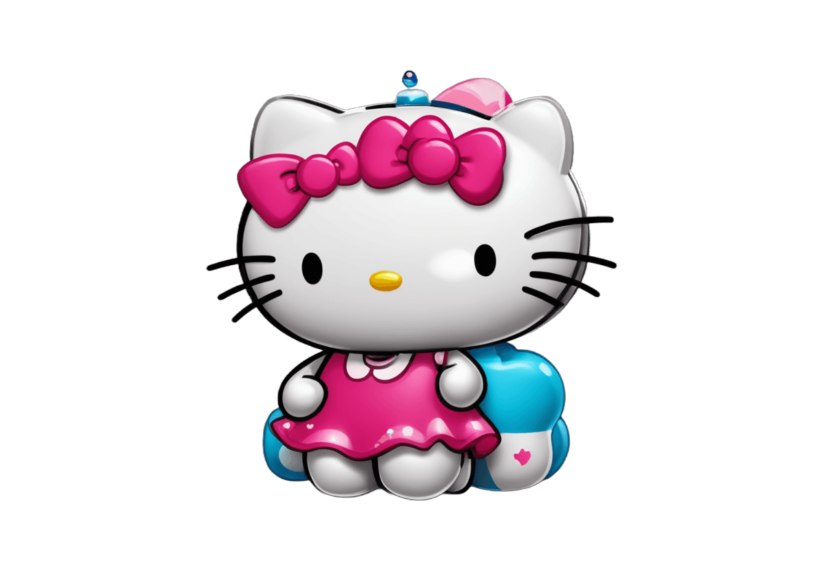 hello kitty,anthropomorphic female cat,cute cartoon character,vinyl toy figurine,elokitty,clipart icon