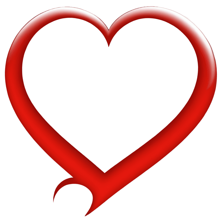 heart border simple png A heart made of a red ribbon