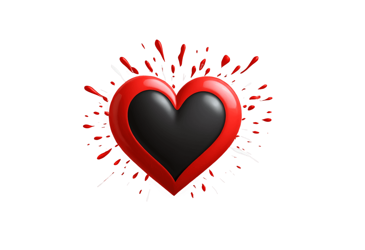 heart emoji explosion png A red heart surrounded by red splatters