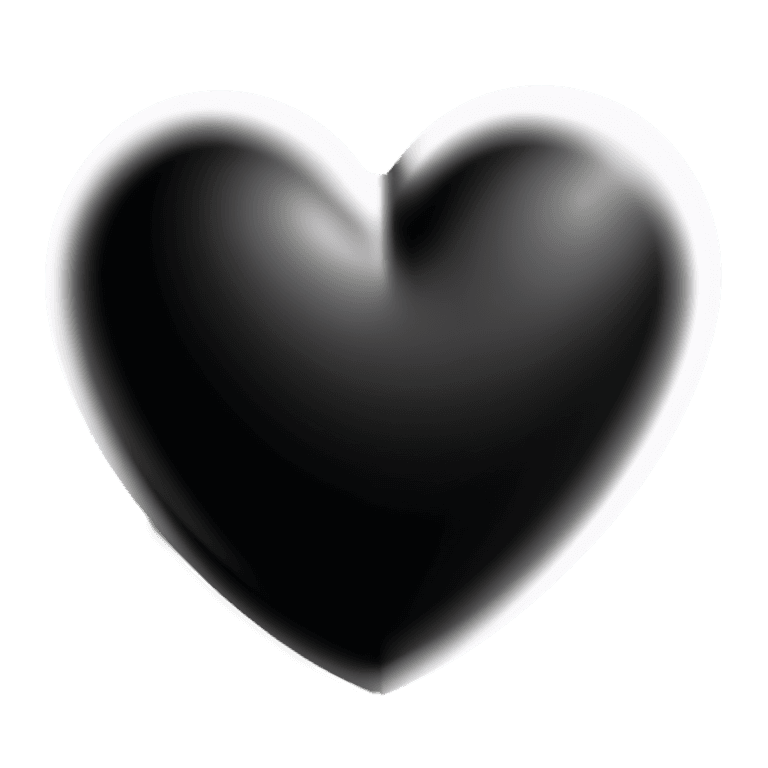 heart png black and white A black heart is glowing in the dark