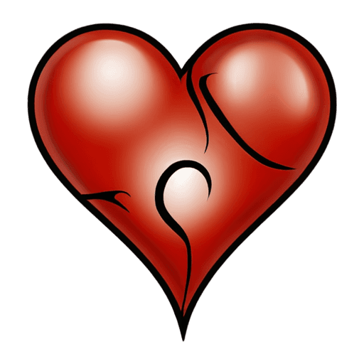 heart tattoo gif png A heart is broken on a red background