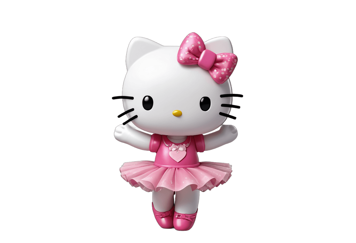 hello kitty,dancing character,vinyl toy figurine,full body mascot,cute! c4d