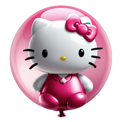 hola gatito, gato hembra antropomórfica, gatito, icono de imágenes prediseñadas, personaje icónico rosa, personaje lindo de dibujos animados