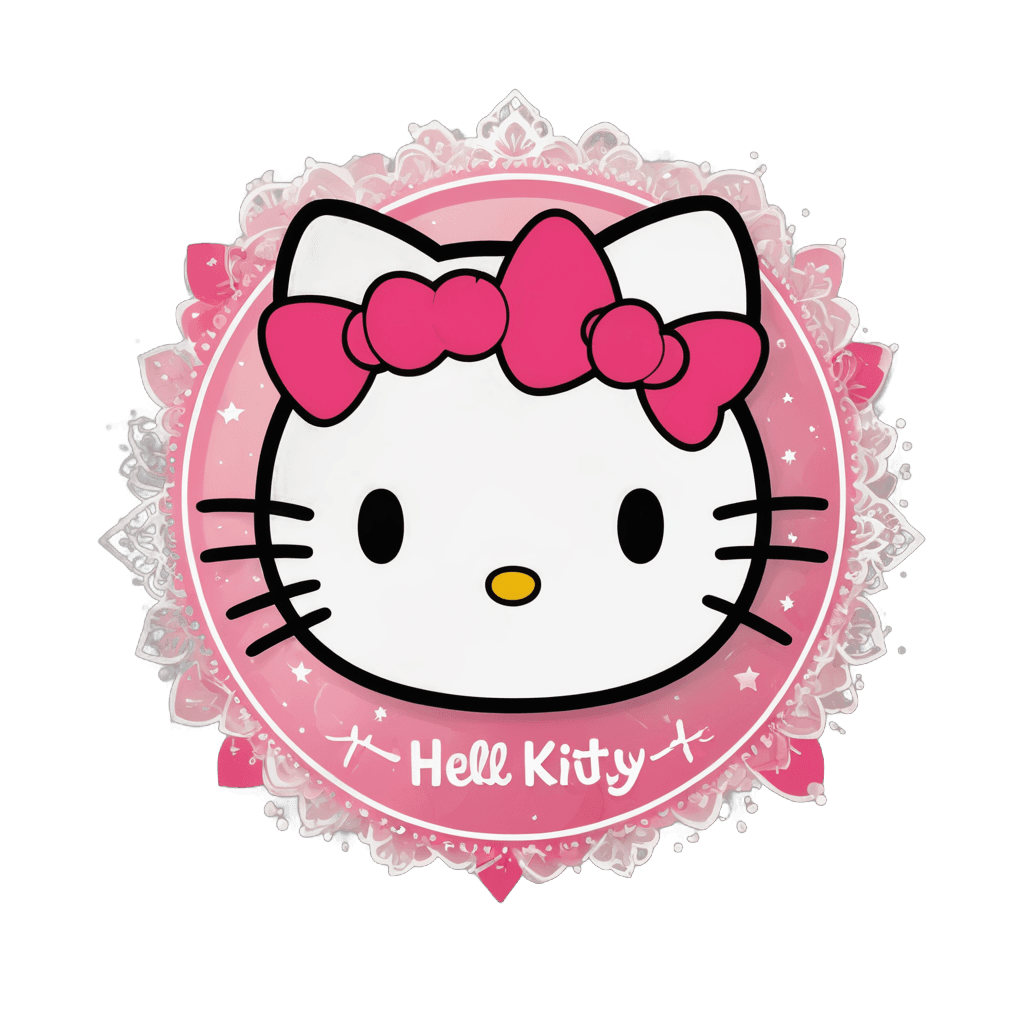 Hello Kitty, Pegatina - SVG, Vector de diseño de pegatina, Pegatina troquelada, Pegatina, Logotipo de tema de gato