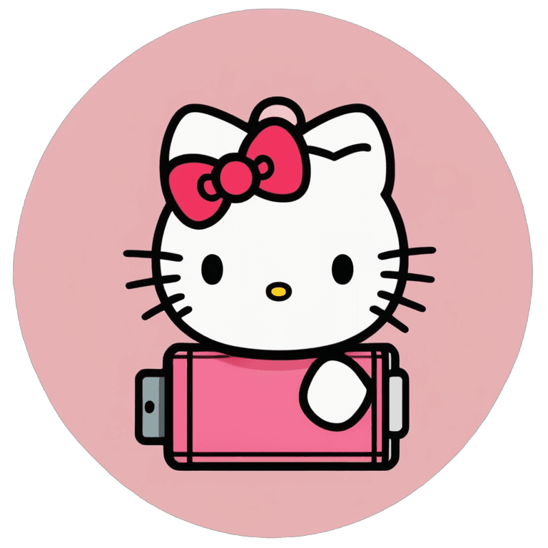 Hello Kitty，Hello Kitty电池图标png，拿着电池，三丽鸥，elokitty，任天堂 DS