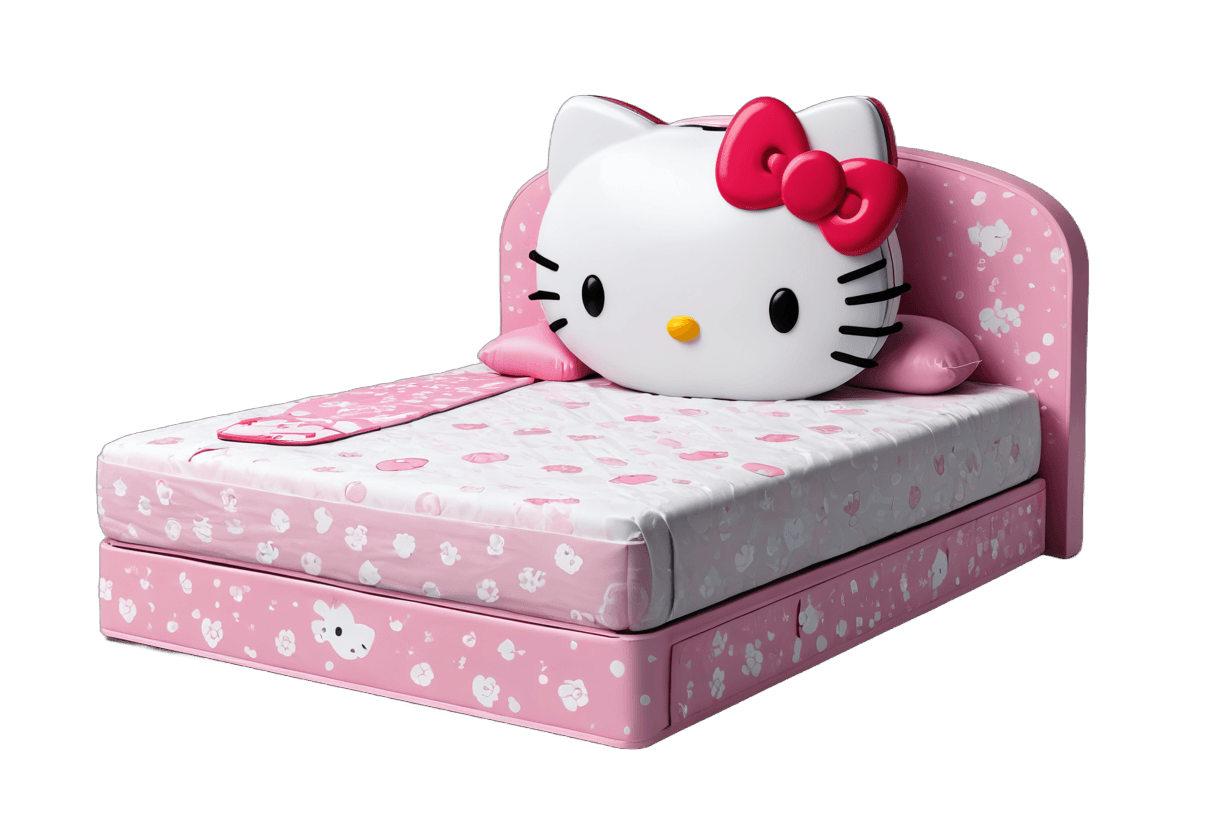 hello kitty, imagen oficial del producto, gatito, princesa dormida!!!,cama, gato kawaii