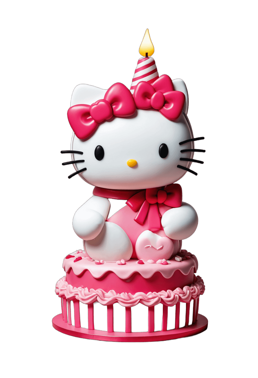 hola kitty, sanrio, gatito, cumpleaños, arte del pastel, feliz cumpleaños