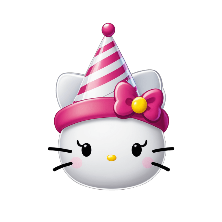 hello kitty, sombrero de cumpleaños hello kitty png, sombreros de fiesta, sombrero divertido, sombrero alto, con sombrero