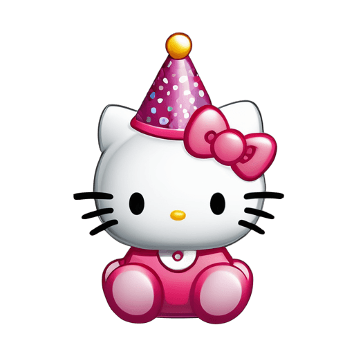 hello kitty, gato hembra antropomórfico, nacimiento, elokitty, lindo personaje de dibujos animados, feliz cumpleaños