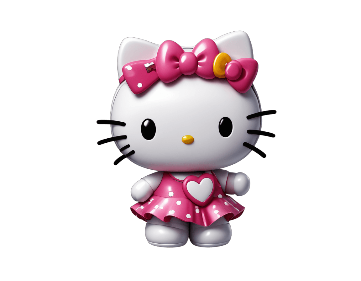 Hello Kitty,Hello Kitty Cumpleaños Imágenes PNG,Lindo! C4D, gatito, figura de juguete de vinilo, personaje icónico rosa