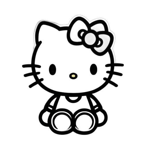 hello kitty,glowing-eyes-and-mouth,black color,black. yellow,sanrio,the color black