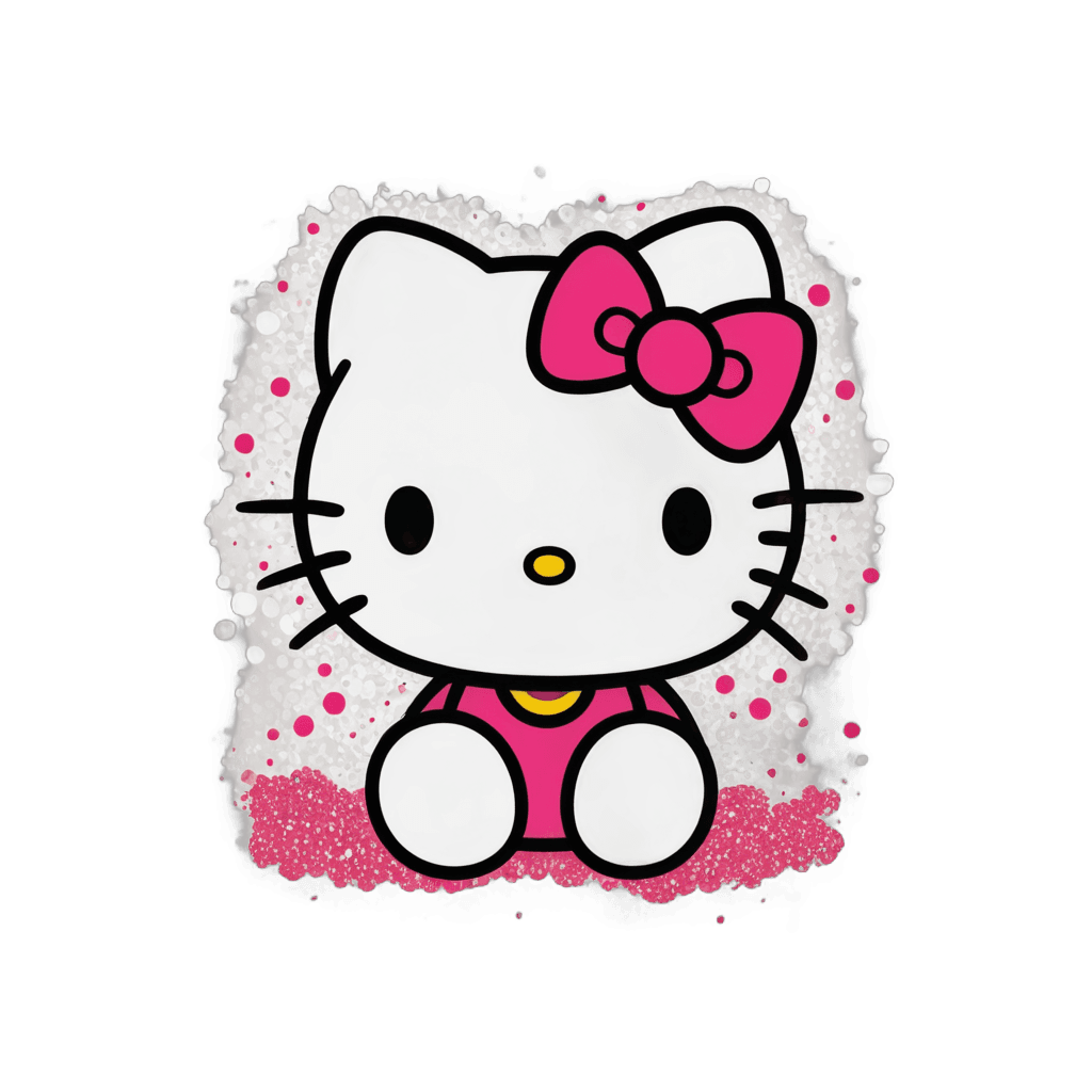 hello kitty,kitty,sanrio,cartoonish cute,anthropomorphic female cat,a cute cat