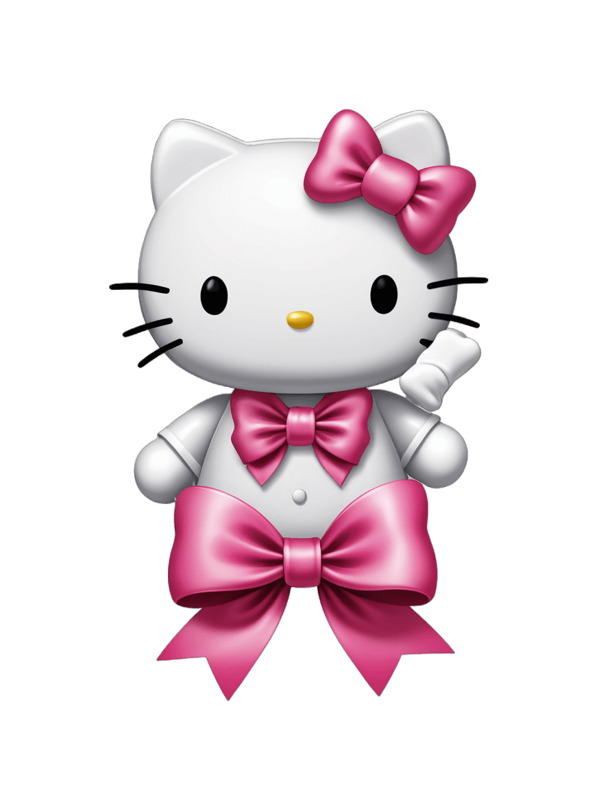 hello kitty, gato robótico, icono de robot, princesa de inteligencia artificial, robot humanoide amistoso, gato robot