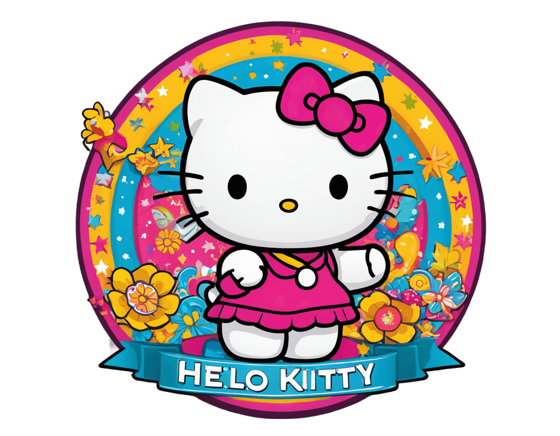 Hello Kitty，Hello Kitty嘉年华png，剪贴画图标，拟人化母猫，浮肿贴纸