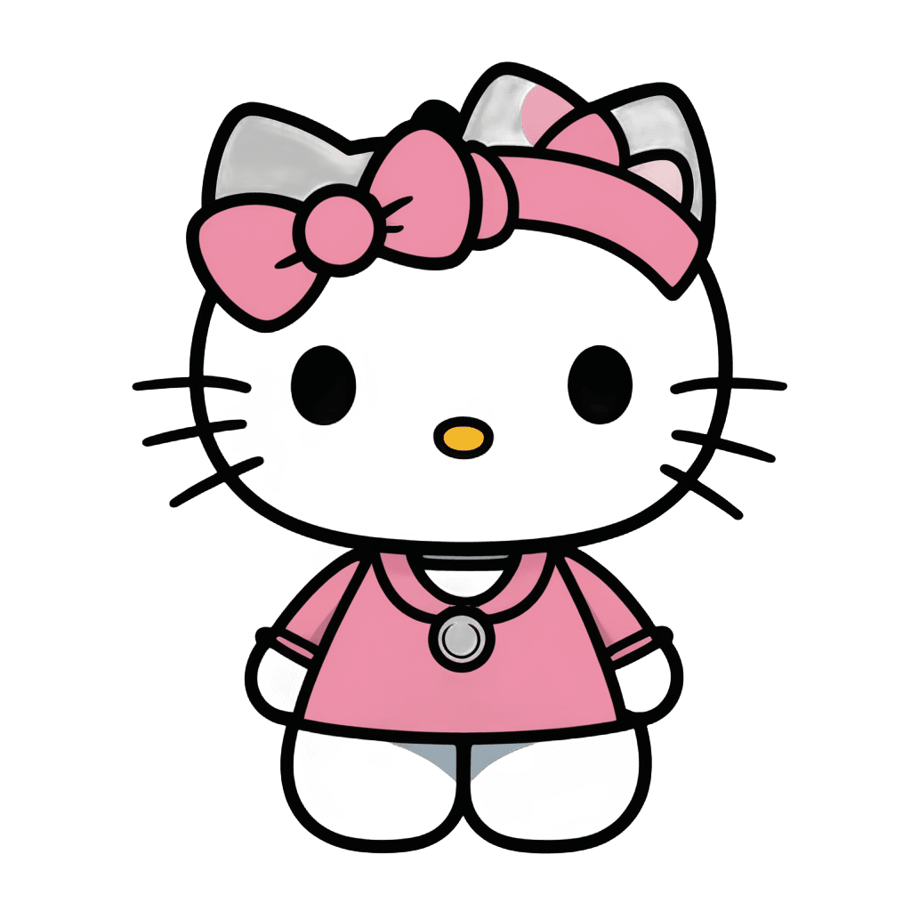 Hello Kitty, Sanrio, Personaje icónico rosa, Gatito, Joyería de rapero, Gato kawaii