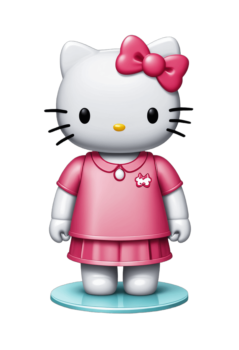 hello kitty,vinyl toy figurine,cute humanoid robot,cute! c4d,robotic cat,personify