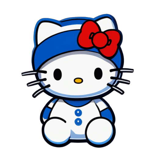 hello kitty,sanrio,cute cartoon character,elokitty,rapper,with hat