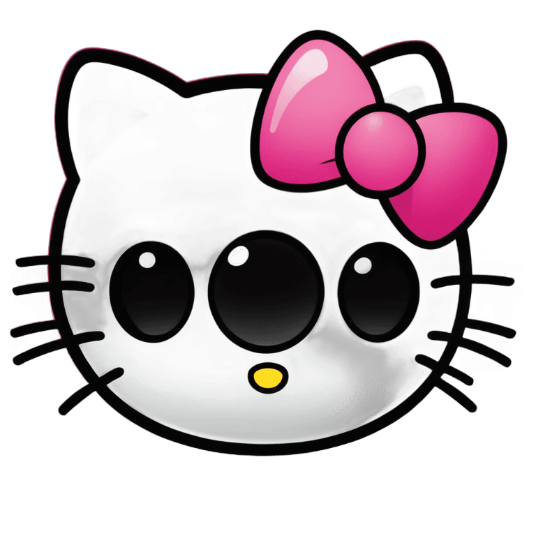 Hello Kitty, Kawaii espeluznante, Oscuridad fantasmal, Sanrio, Ojos y boca brillantes, Oscuro!!