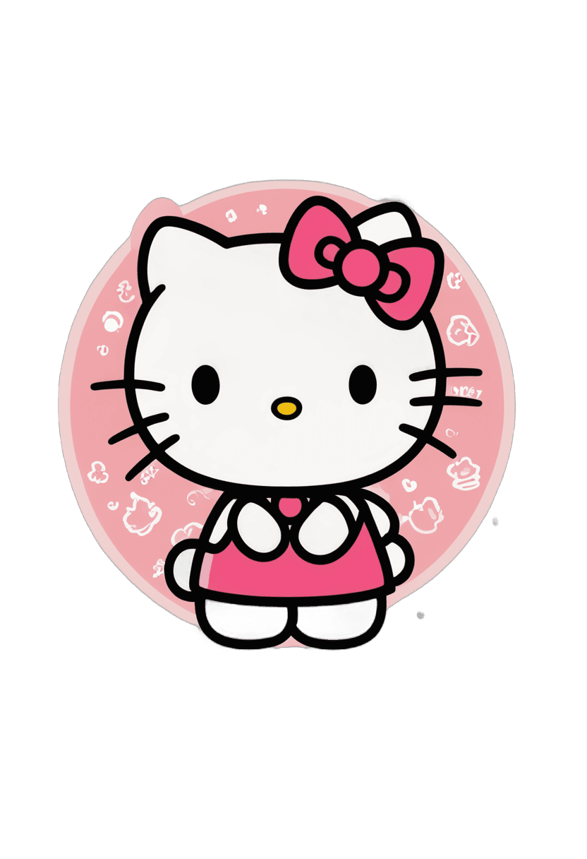 ¡Hola gatita, gatita, linda! Chibi!! catgirl, un gato lindo, icono de imágenes prediseñadas, personaje icónico rosa