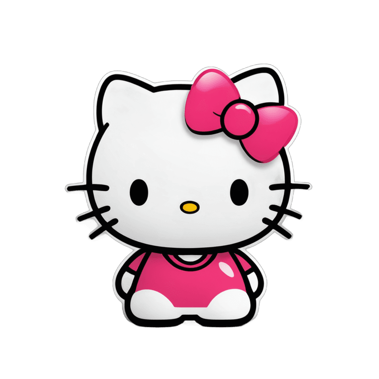 hello kitty,cute cartoon character,anthropomorphic female cat,cute!! chibi!!! catgirl,kawaii cat,clipart icon