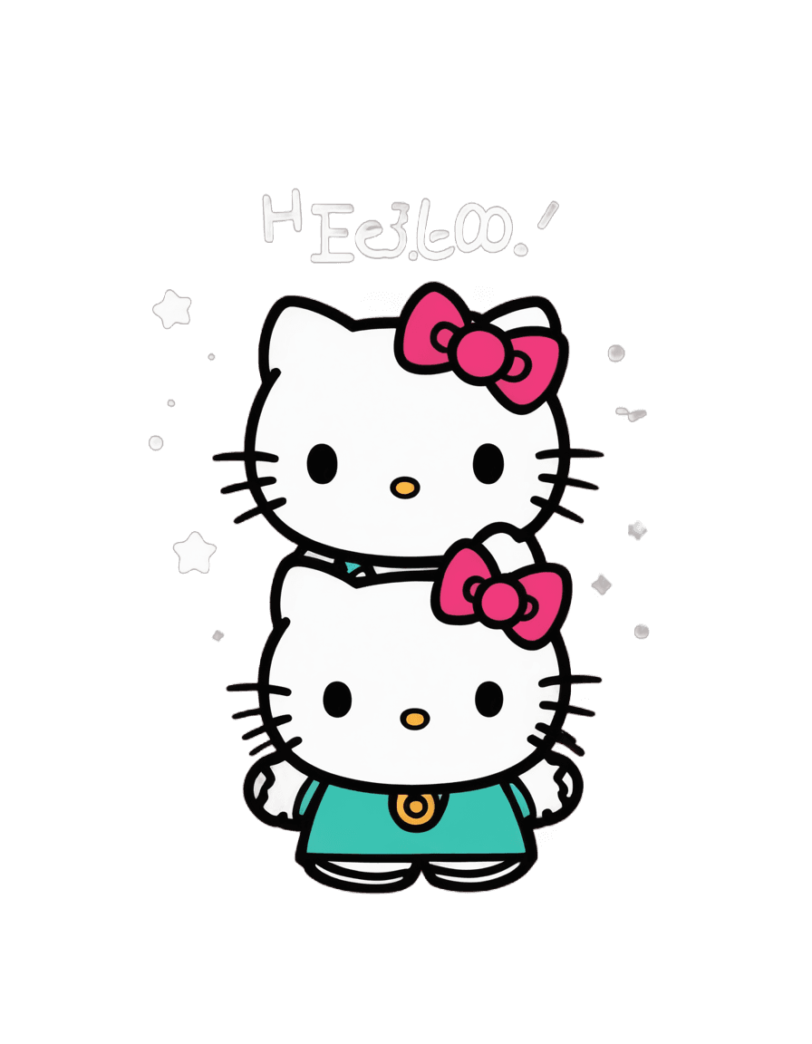 hello kitty,hello,sanrio,sticker - svg,cute!! chibi!!! catgirl,hi - fructose