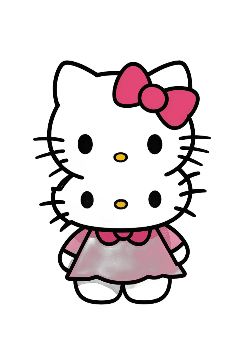 Hello Kitty，Hello Kitty gif png，三丽鸥，覆盖焦油，战斗伤痕累累，木炭色皮肤