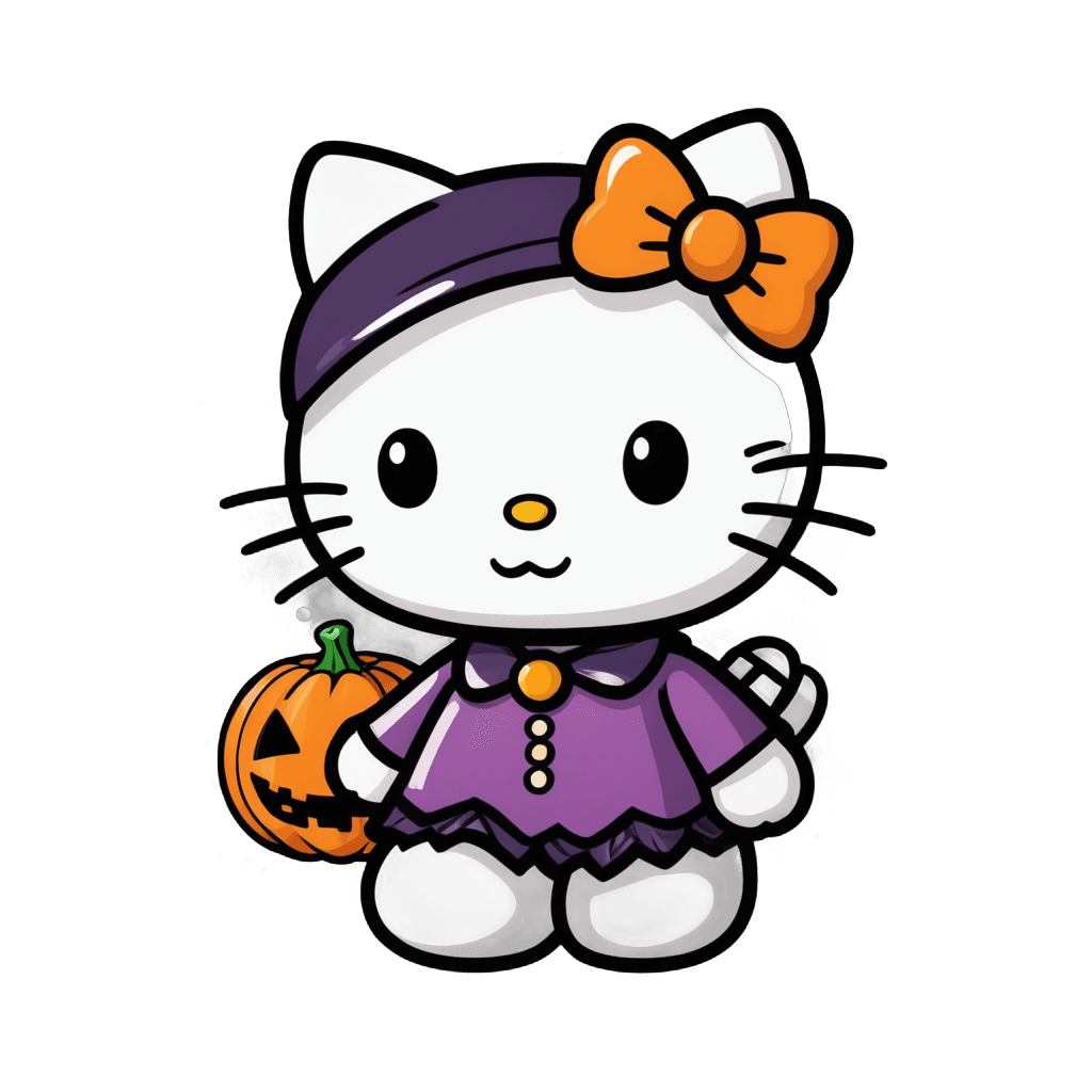 hello kitty,trick or treat,celebration costume,anthropomorphic female cat,kitty,cute cartoon character