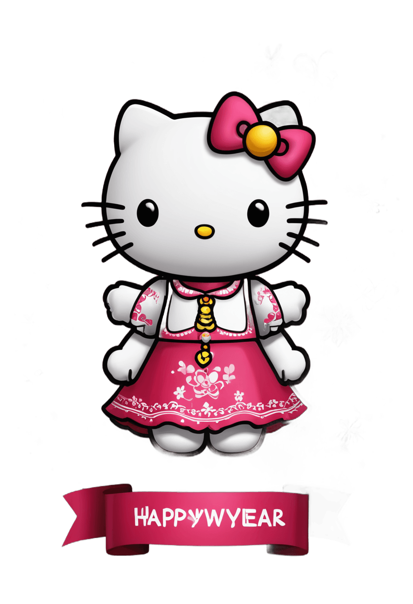 hello kitty,hello kitty happy new year png,traditional chinese clothing,chinese costume,antilous chao,barong family member