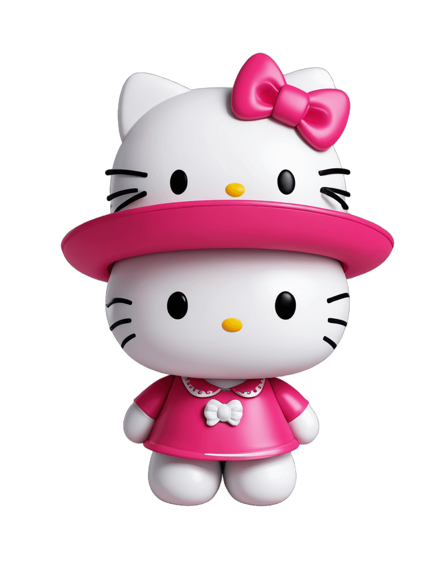 ¡Hola gatito,Hello Kitty sombrero png,lindo! C4D, juguete lindo, personaje lindo de dibujos animados, sombrero alto