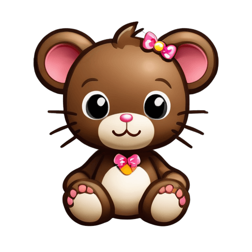 Hello Kitty，Hello Kitty Julius the Monkey Png，可爱的单身动物，可爱的角色，可爱的动物，卡哇伊总部渲染