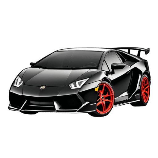 Hello Kitty,Hello Kitty Lambo PNG,Vector Detallado,Lamborghini,Imágenes Vectoriales,Estilo Lamborghini Negrita