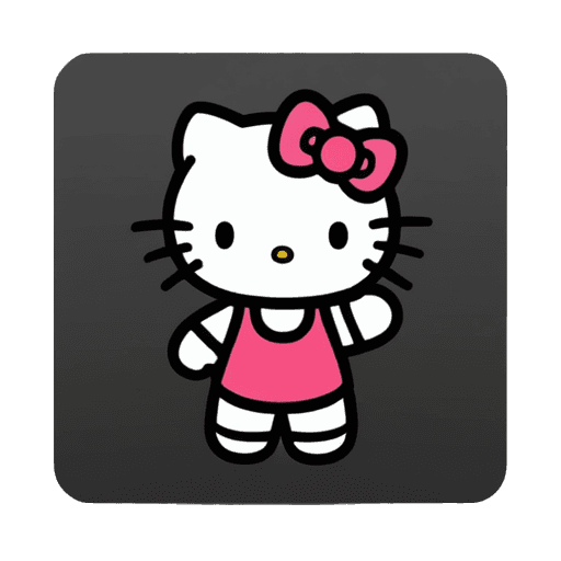 hello kitty, icono de la aplicación, icono de ios, icono de la aplicación de ios, icono de contraste, pegatinas