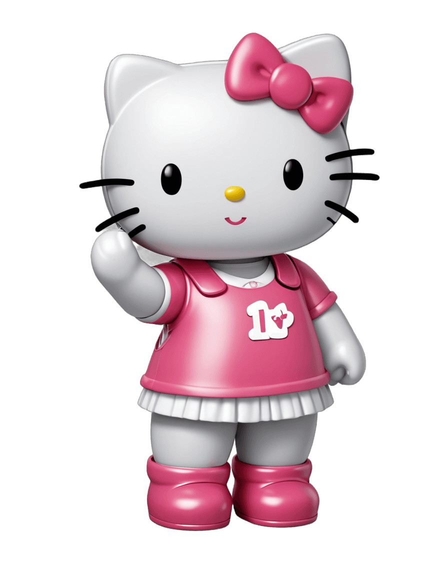 hello kitty,hello kitty number 1 png,full body mascot,cute humanoid robot,robotic cat,fully robotic!! cat