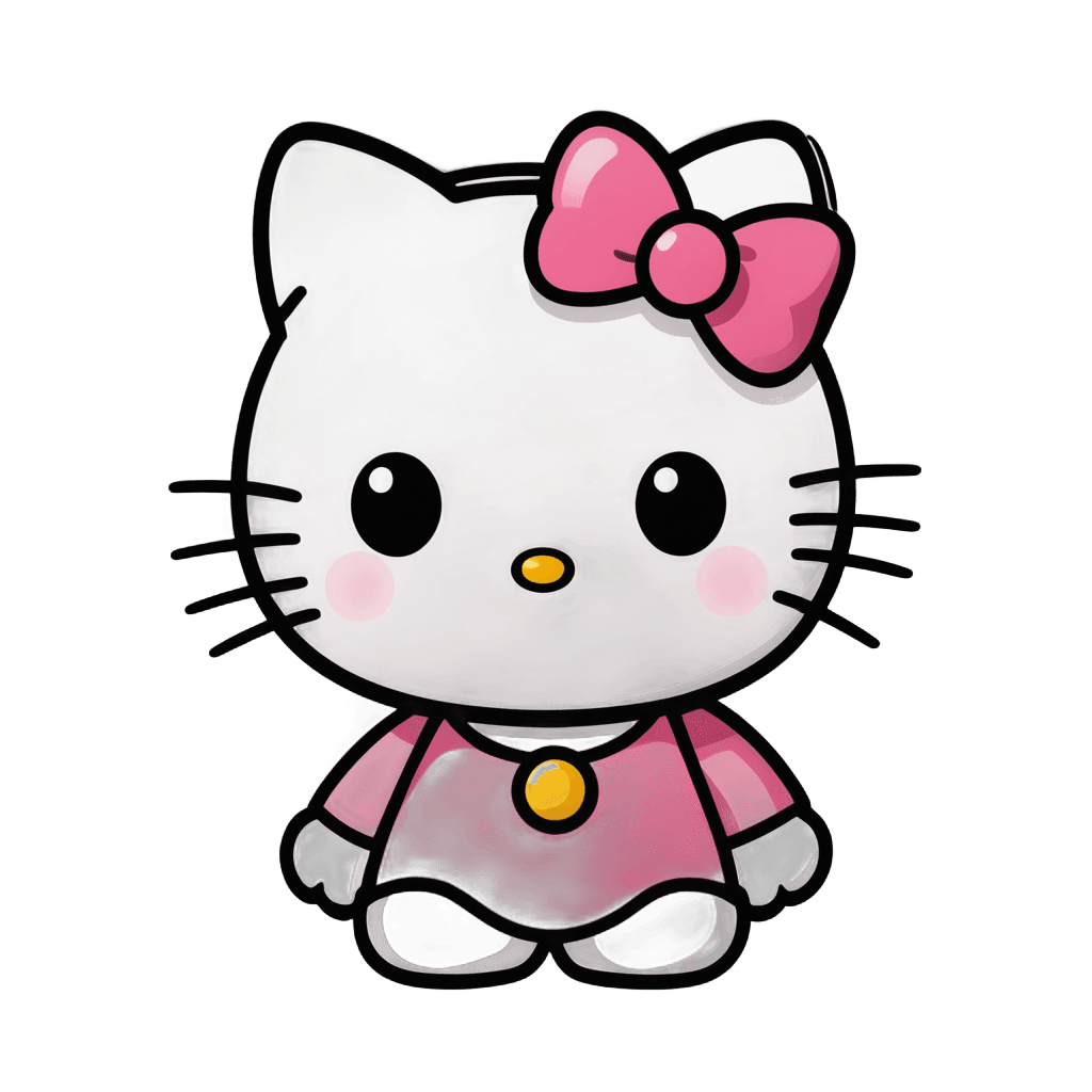 hello kitty,elokitty,pink iconic character,cute cartoon character,game character,vinyl toy figurine