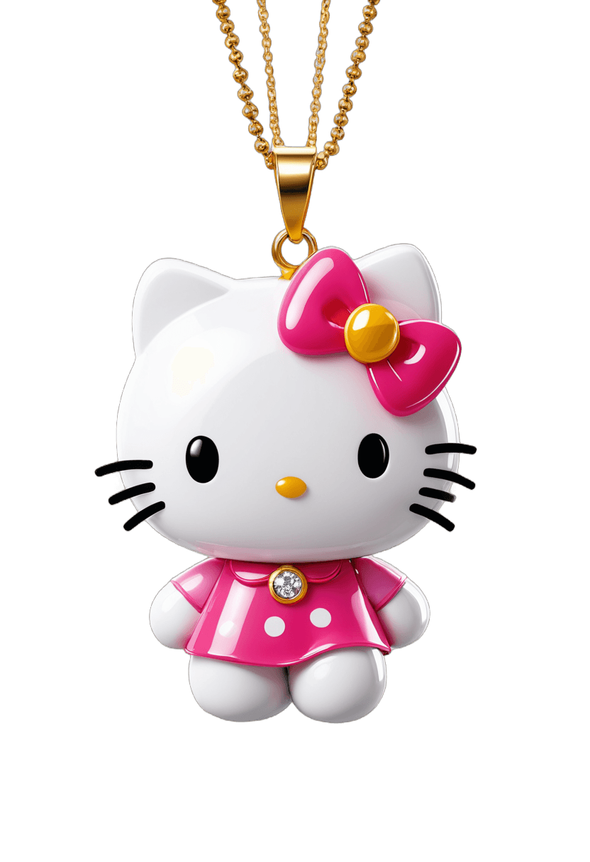 hello kitty,hello kitty pendent png,rapper jewelry,kitty,jewlery,pink iconic character