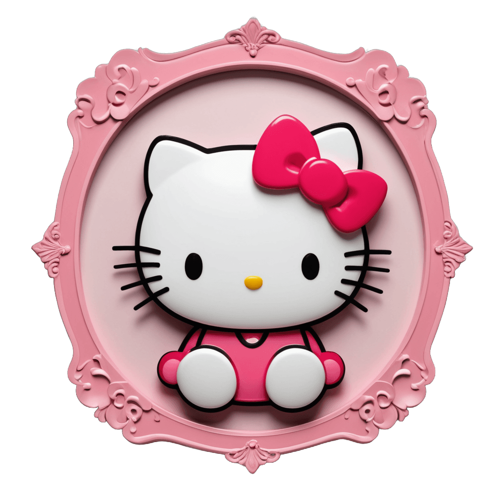 hello kitty,hello kitty photo frame png,clipart icon,mark ryden style,kind!! appearence,personify