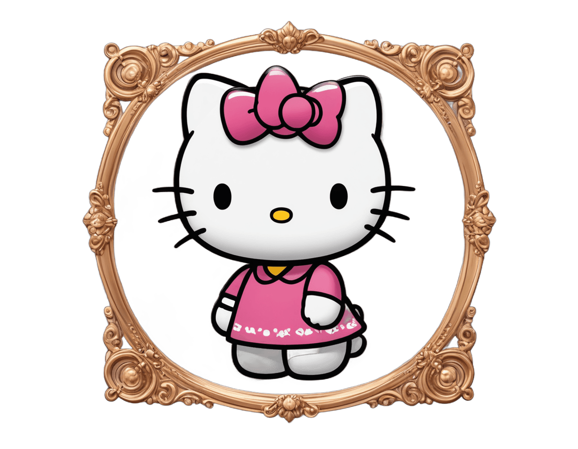 hello kitty,anthropomorphic female cat,pop surrealism