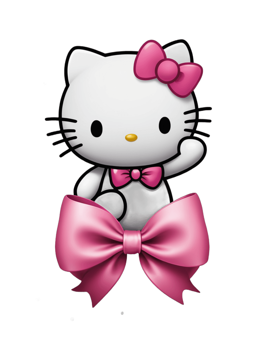 Hello Kitty,Hello Kitty Lazo Rosa PNG,Gato Antropomórfico Hembra,Gatito,Arco,Lindo Personaje De Dibujos Animados